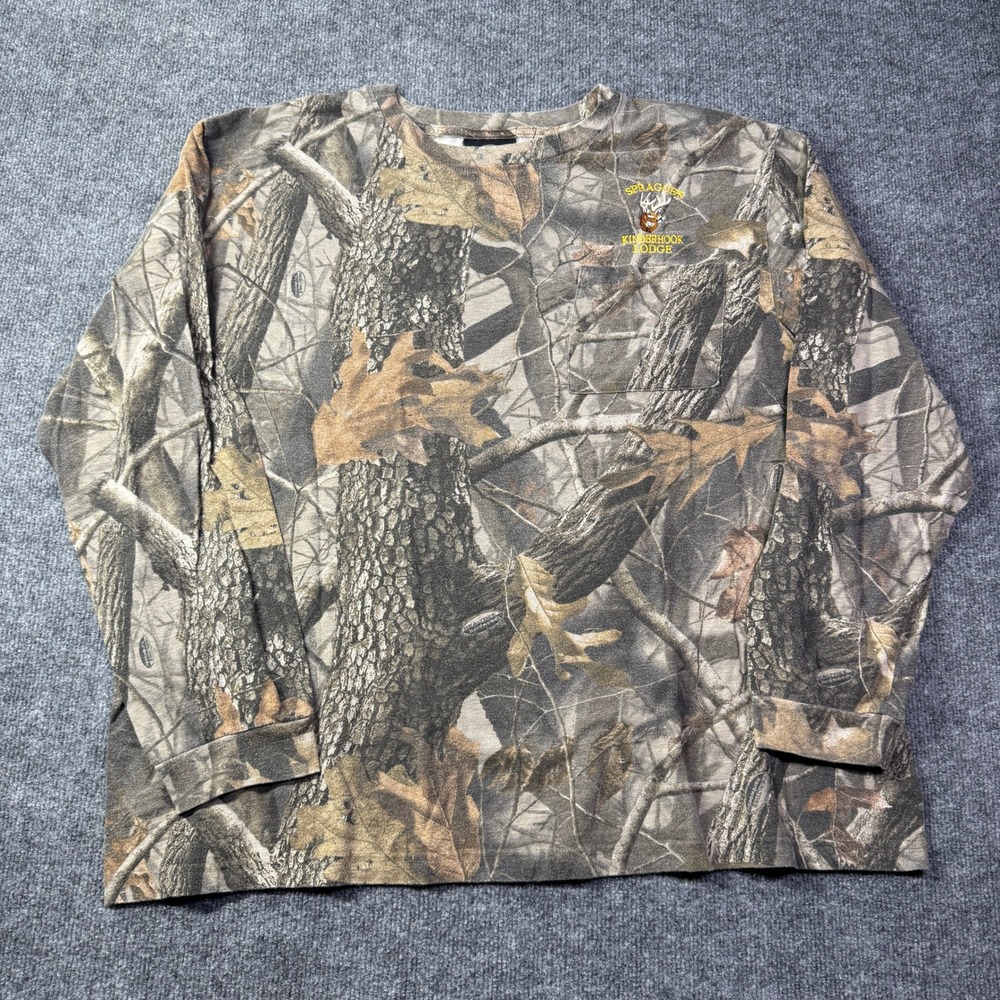 Winchester Long Sleeve Pocket T Shirt Mens XXL Camo Realtree Hunting Spragues